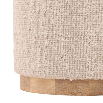 Henry & Mason - Sullivan Handwoven Ivory Wool Stool with Natural Wood Base - DV7603 veiw 3