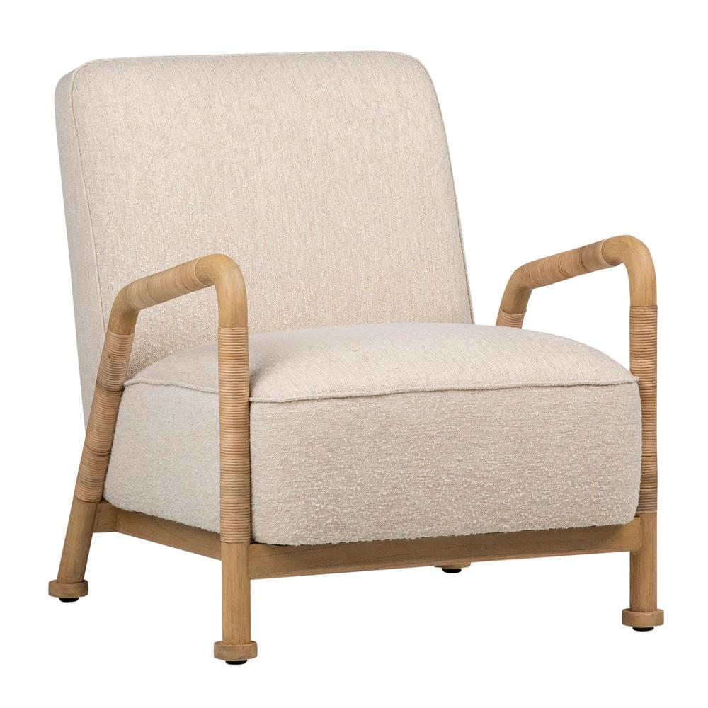 Henry & Mason - Sylvester Ratan Wrapped Mindi Wood Occasional Chair in Ivory Performance Fabric - DV7121 veiw 1