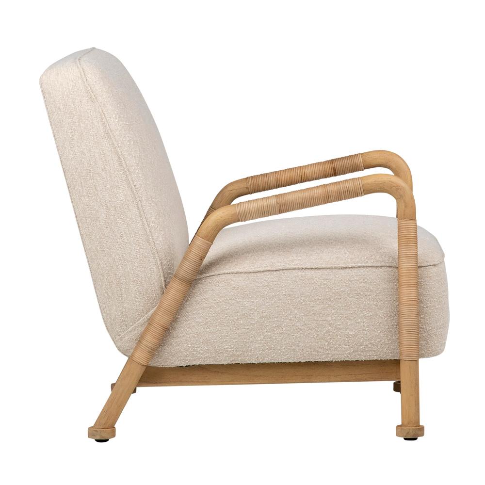 Henry & Mason - Sylvester Ratan Wrapped Mindi Wood Occasional Chair in Ivory Performance Fabric - DV7121 veiw 3