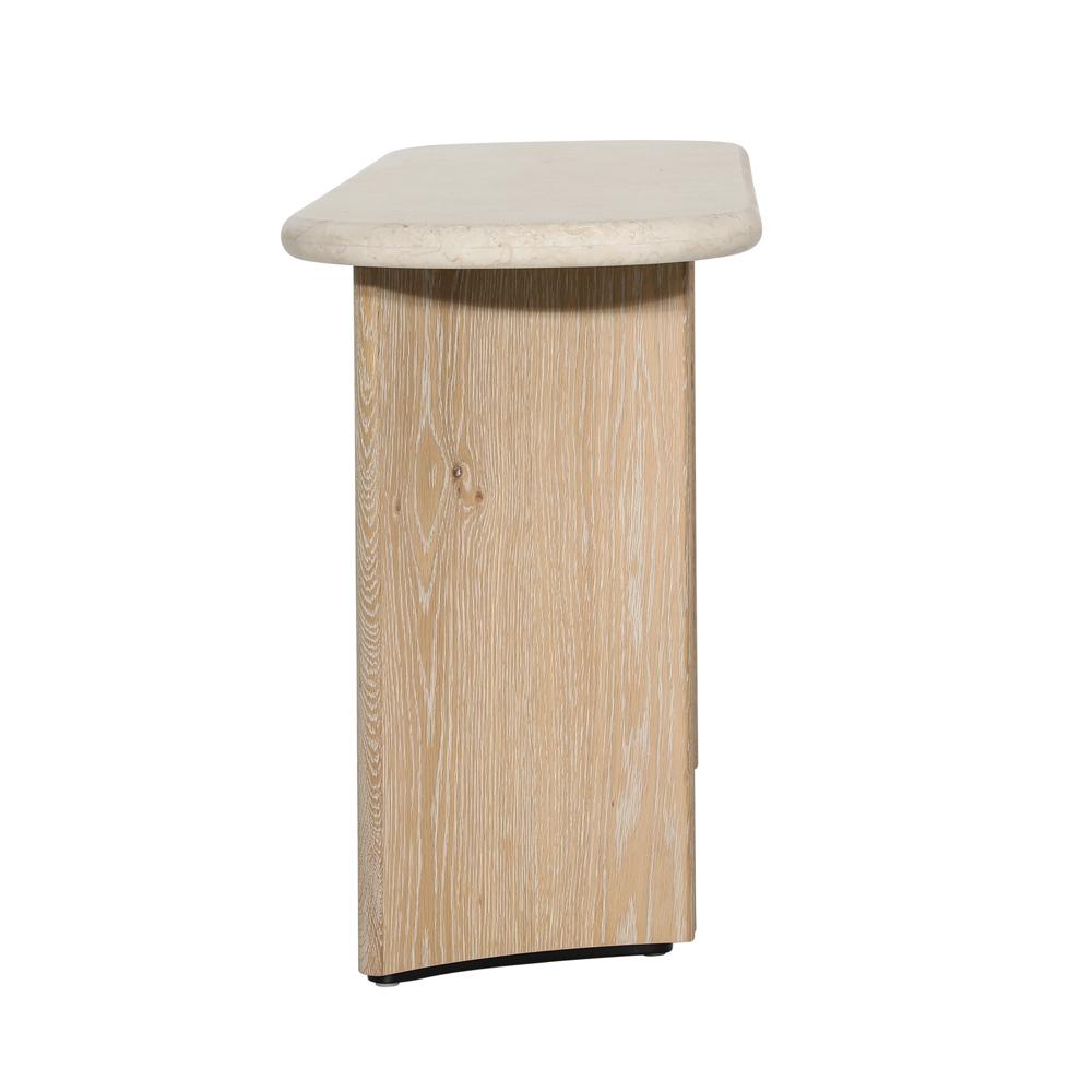 Henry & Mason - Tampago Natural Oak Wood Console Table With Cream Marble Top - DV7633 veiw 3