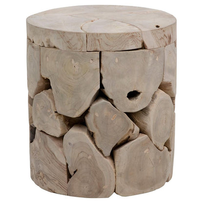 Henry & Mason - Tanzie Round Bleached Teak Wood Side Table - DV7882 veiw 1