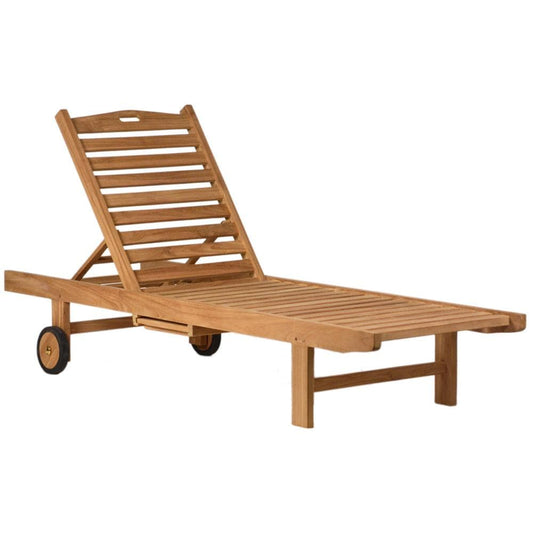 Henry & Mason - Taylor Natural Teak Wood Outdoor Chaise - DV7025 veiw 1