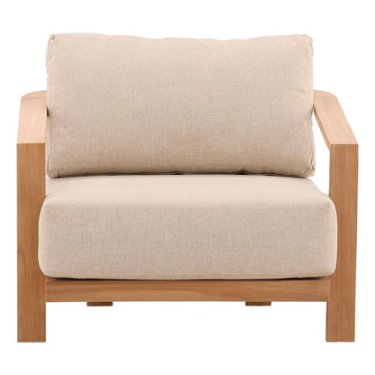 Henry & Mason - Terisin Natural Teak Wood Outdoor Chair with Sand Linen Fabric - DV7665 veiw 2