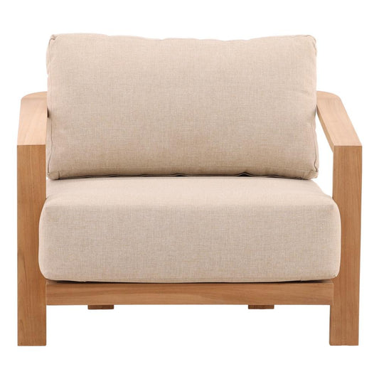 Henry & Mason - Terisin Natural Teak Wood Outdoor Chair with Sand Linen Fabric - DV7665 veiw 2