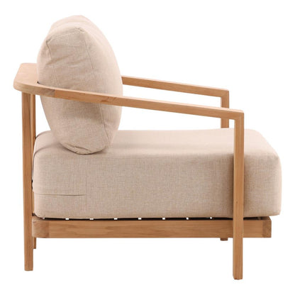 Henry & Mason - Terisin Natural Teak Wood Outdoor Chair with Sand Linen Fabric - DV7665 veiw 3