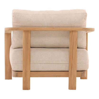 Henry & Mason - Terisin Natural Teak Wood Outdoor Chair with Sand Linen Fabric - DV7665 veiw 4
