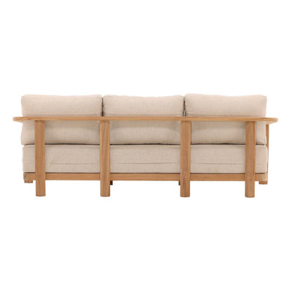 Henry & Mason - Terisin Natural Teak Wood Outdoor Sofa with Sand Linen Fabric - DV7666 veiw 4