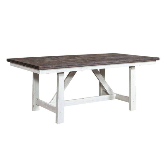 Henry & Mason - The Grange Fixed Top Trestle Table in Two Tone White with Wood Tone Tops - AFA01501 view 2