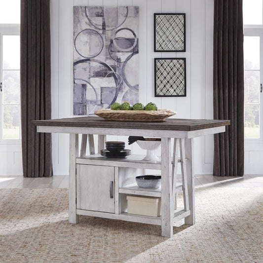 Henry & Mason - The Grange Gathering Table in Two Tone White with Wood Tone Tops - AFA01498 view 1