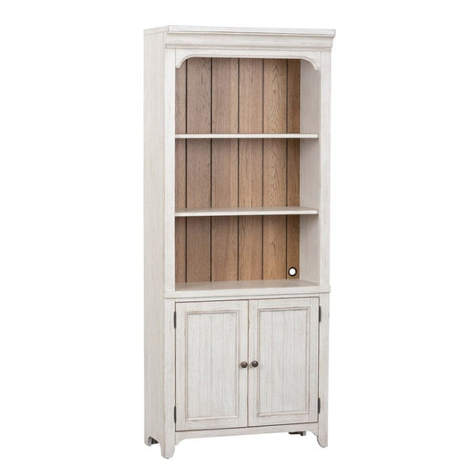 Henry & Mason - The Grange Modern Grange Bookcase in Antique White with Chestnut Tops - AFA03324 view 2