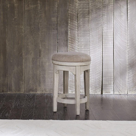 Henry & Mason - The Grange Modern Grange Console Swivel Stool in Antique White with Chestnut Tops - AFA03335 view 1
