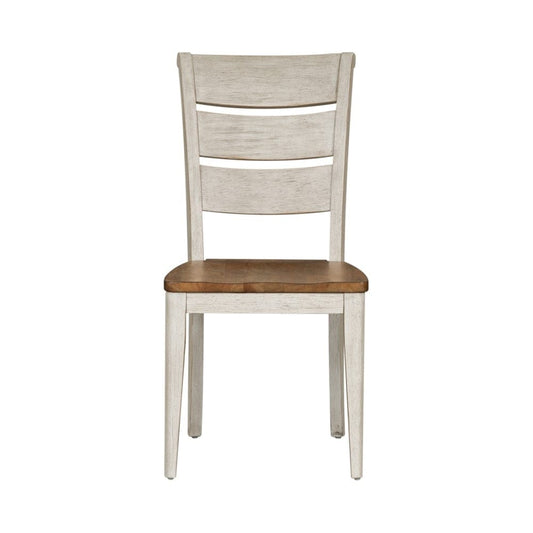 Henry & Mason - The Grange Modern Grange Ladder Back Side Chair (RTA) (Set of 2) in Antique White with Chestnut Tops - AFA03301 view 2