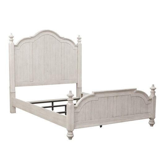 Henry & Mason - The Grange Modern Grange Queen Poster Bed in Antique White with Chestnut Tops - AFA03295 view 2