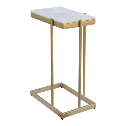 Henry & Mason - Thea Table with White Marble Top - THE-840-WHI-SD veiw 3