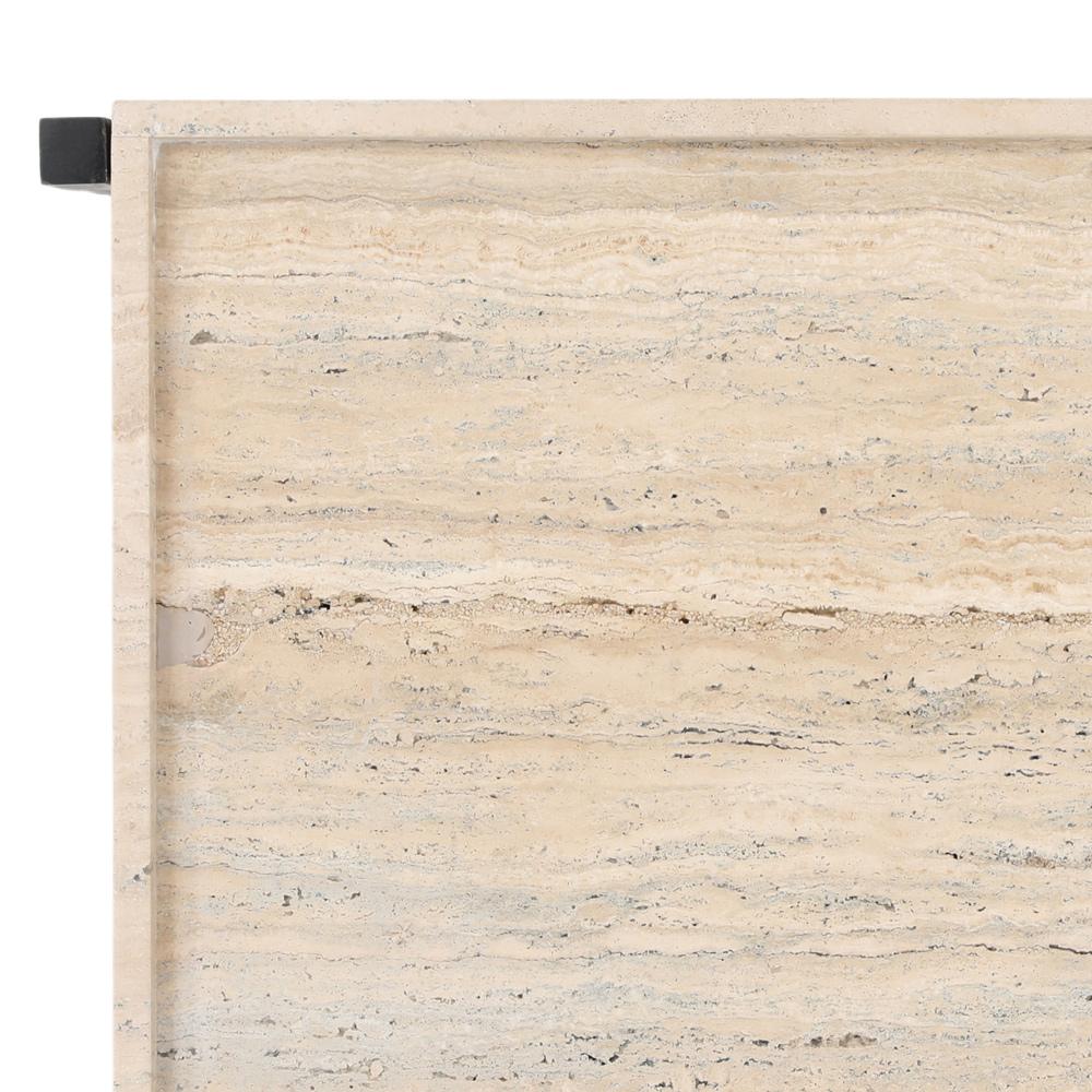 Henry & Mason - Thirnsy Natural Travertine and Black Iron End Table - DV7482 veiw 4
