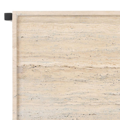Henry & Mason - Thirnsy Natural Travertine and Black Iron End Table - DV7482 veiw 4