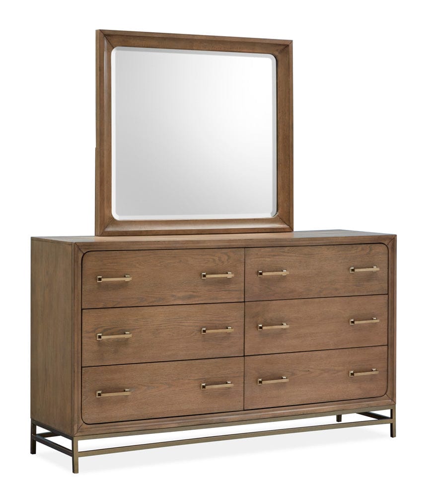 Henry & Mason  -  Thistledown Belgian Wheat And Coffee Bean Double Drawer Dresser With Landscape Mirror  - AFA01054 view 1