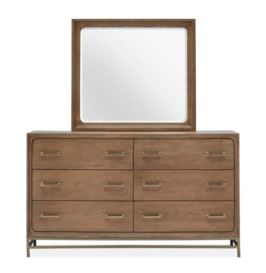 Henry & Mason  -  Thistledown Belgian Wheat And Coffee Bean Double Drawer Dresser With Landscape Mirror  - AFA01054 view 2