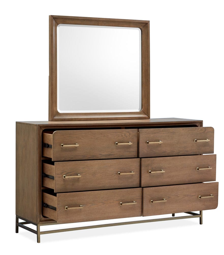 Henry & Mason  -  Thistledown Belgian Wheat And Coffee Bean Double Drawer Dresser With Landscape Mirror  - AFA01054 view 6