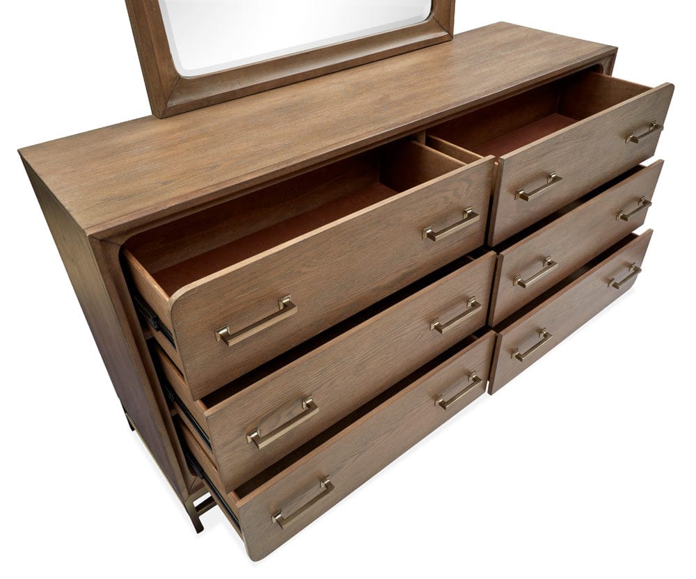 Henry & Mason  -  Thistledown Belgian Wheat And Coffee Bean Double Drawer Dresser With Landscape Mirror  - AFA01054 view 8
