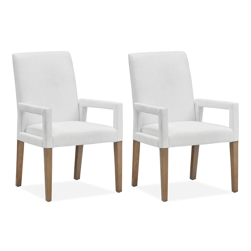 Henry & Mason  -  Thistledown Belgian Wheat White Upholstered Arm Chair (Set of 2)  - AFA01065 view 1