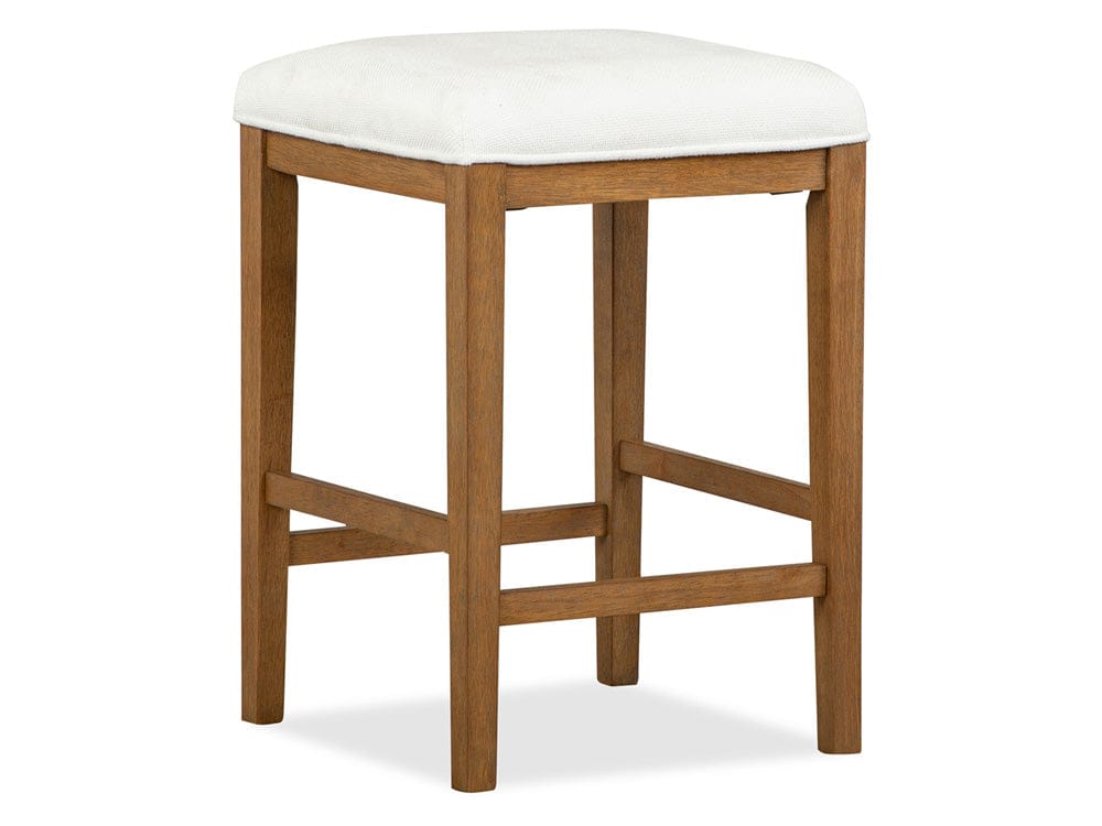 Henry & Mason  -  Thistledown Belgian Wheat White Upholstered Stool  - AFA01066 view 1