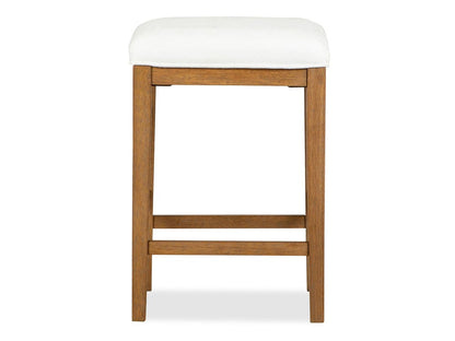 Henry & Mason  -  Thistledown Belgian Wheat White Upholstered Stool  - AFA01066 view 2