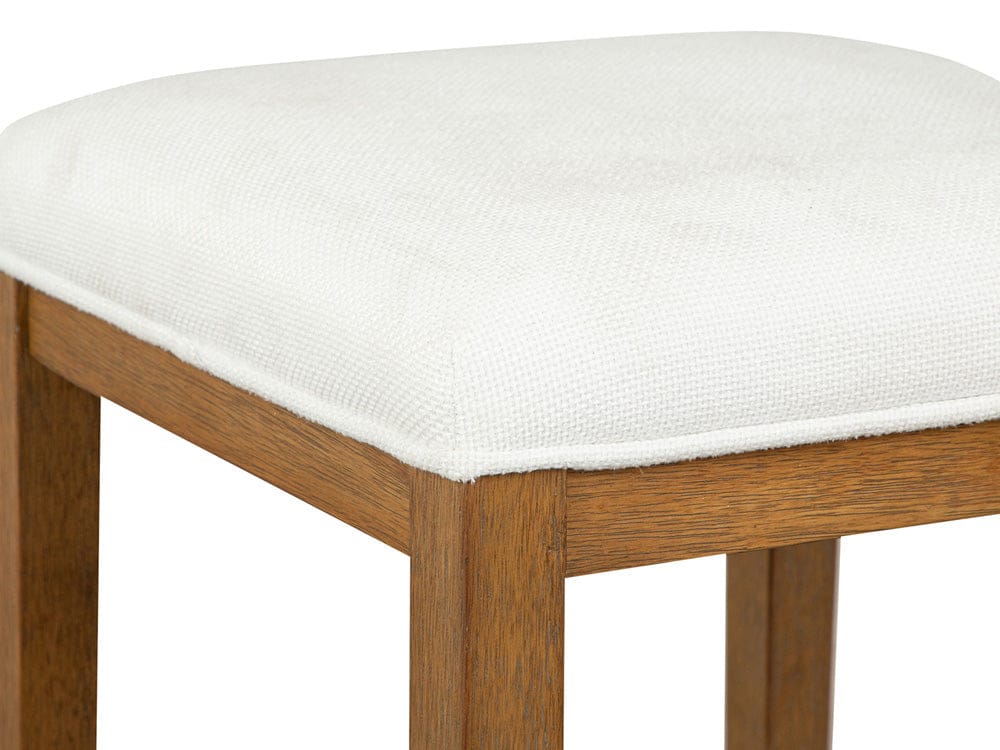 Henry & Mason  -  Thistledown Belgian Wheat White Upholstered Stool  - AFA01066 view 5