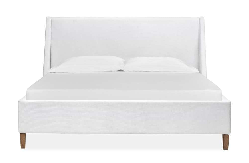 Henry & Mason - Thistledown Complete Queen White Upholstered Island Bed - AFA00408 view 1