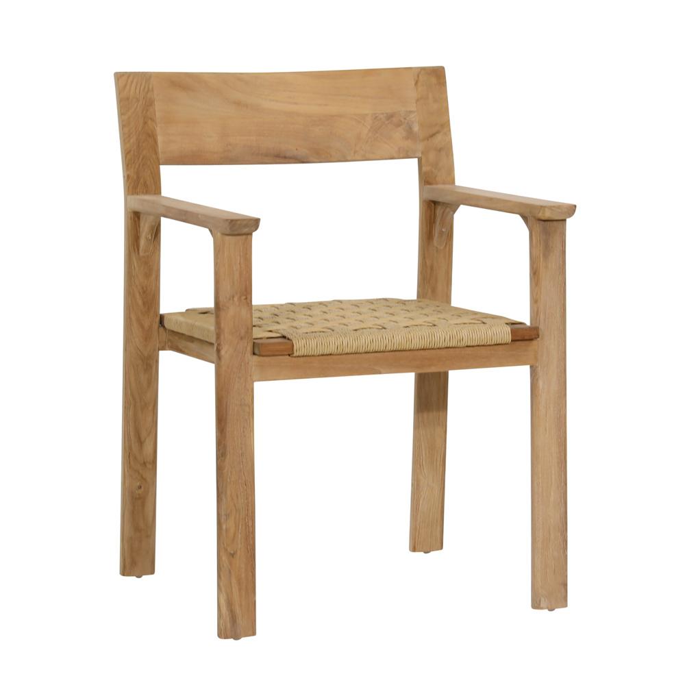 Henry & Mason - Trask Natural Teak and Wicker Outdoor Dining Chair - DV7670 veiw 1