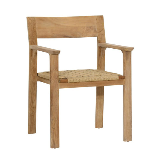 Henry & Mason - Trask Natural Teak and Wicker Outdoor Dining Chair - DV7670 veiw 1