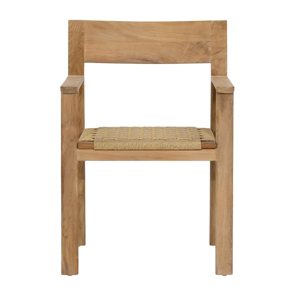 Henry & Mason - Trask Natural Teak and Wicker Outdoor Dining Chair - DV7670 veiw 2