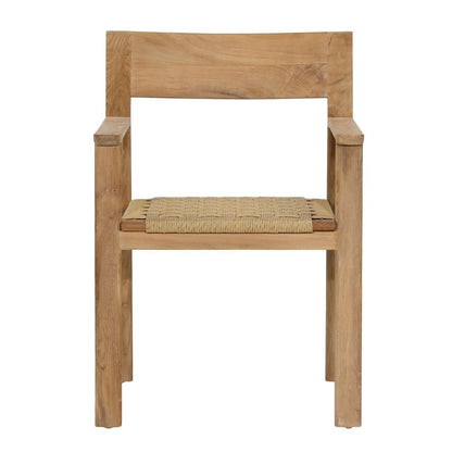 Henry & Mason - Trask Natural Teak and Wicker Outdoor Dining Chair - DV7670 veiw 2