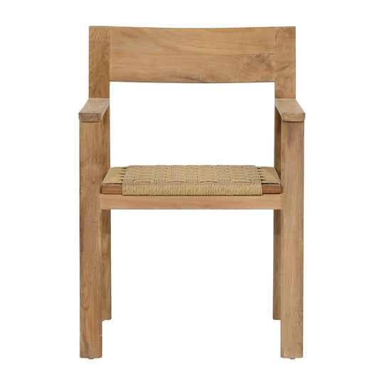 Henry & Mason - Trask Natural Teak and Wicker Outdoor Dining Chair - DV7670 veiw 2