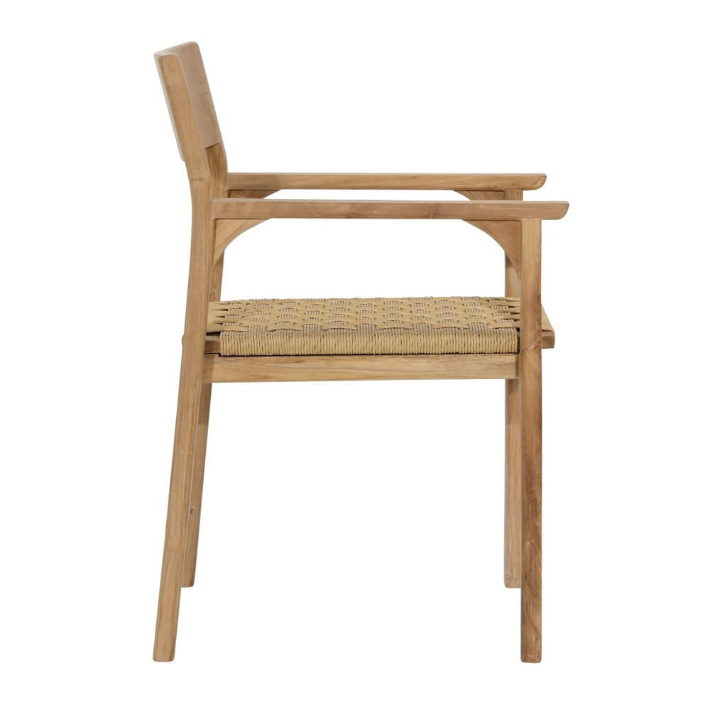 Henry & Mason - Trask Natural Teak and Wicker Outdoor Dining Chair - DV7670 veiw 3