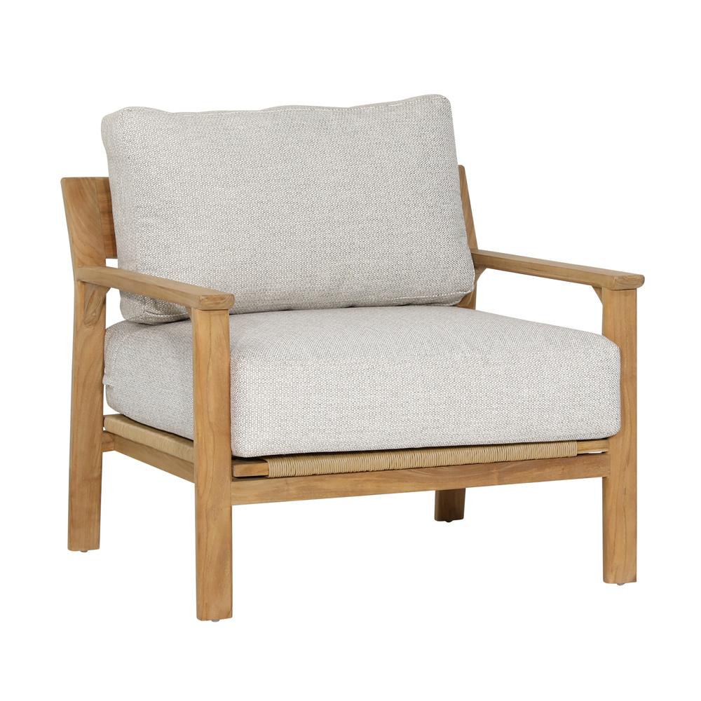 Henry & Mason - Trevi Teak Wood Outdoor Occasional Chair in Taupe Olefin - DV7668 veiw 1
