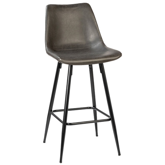 Henry & Mason - Tripoli Black Iron and Gray Faux Leather Counter Stool - DV7133 veiw 1