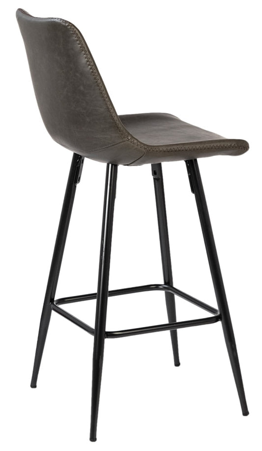 Henry & Mason - Tripoli Black Iron and Gray Faux Leather Counter Stool - DV7133 veiw 2