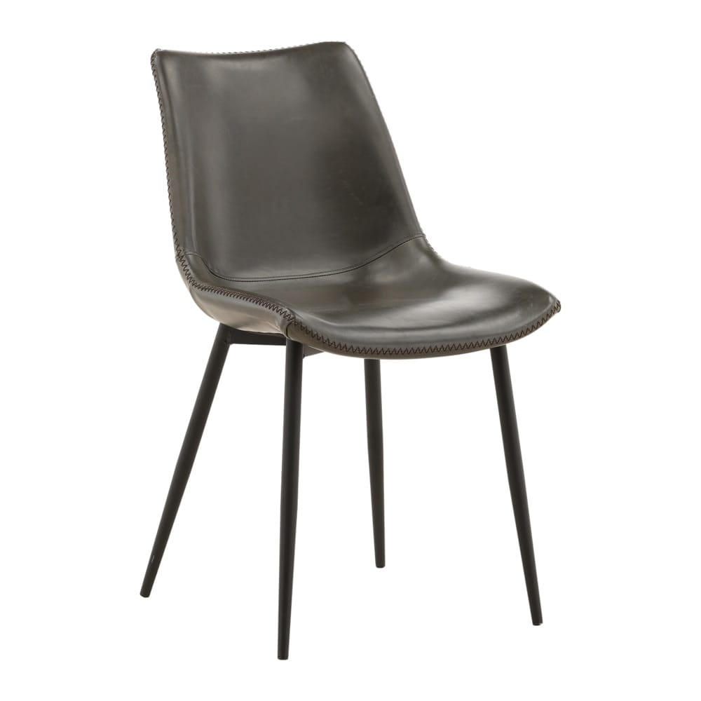 Henry & Mason - Tripoli Black Iron and Gray Faux Leather Dining Chair - DV7132 veiw 1
