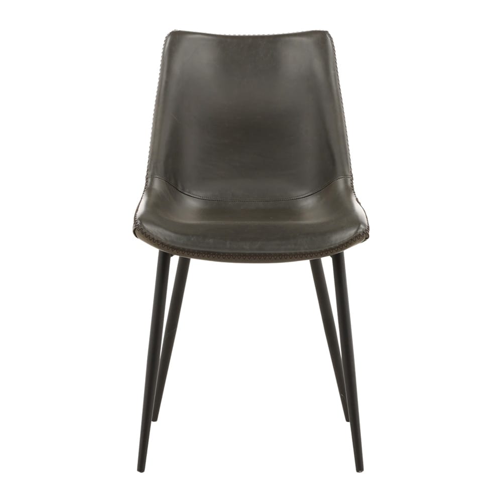 Henry & Mason - Tripoli Black Iron and Gray Faux Leather Dining Chair - DV7132 veiw 2
