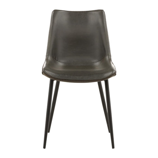 Henry & Mason - Tripoli Black Iron and Gray Faux Leather Dining Chair - DV7132 veiw 2