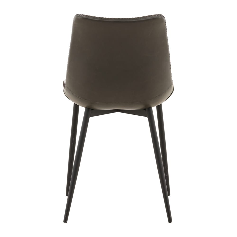 Henry & Mason - Tripoli Black Iron and Gray Faux Leather Dining Chair - DV7132 veiw 4