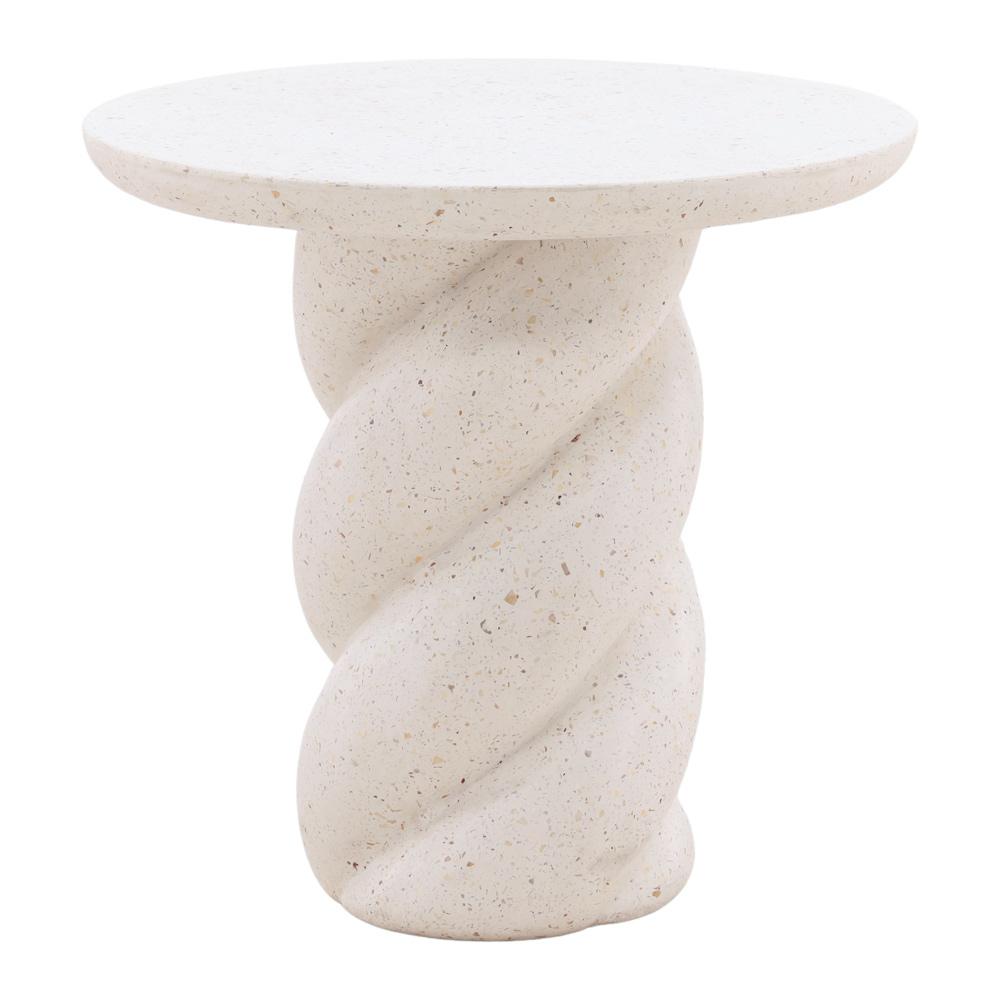 Henry & Mason - Trish 19.5in Round Lightweight Concrete Outdoor End Table in Ivory - DV7305 veiw 1