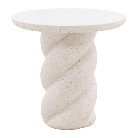 Henry & Mason - Trish 19.5in Round Lightweight Concrete Outdoor End Table in Ivory - DV7305 veiw 1