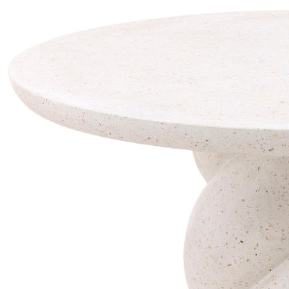 Henry & Mason - Trish 35.25in Round Lightweight Concrete Outdoor Bistro Table in Ivory - DV7303 veiw 2
