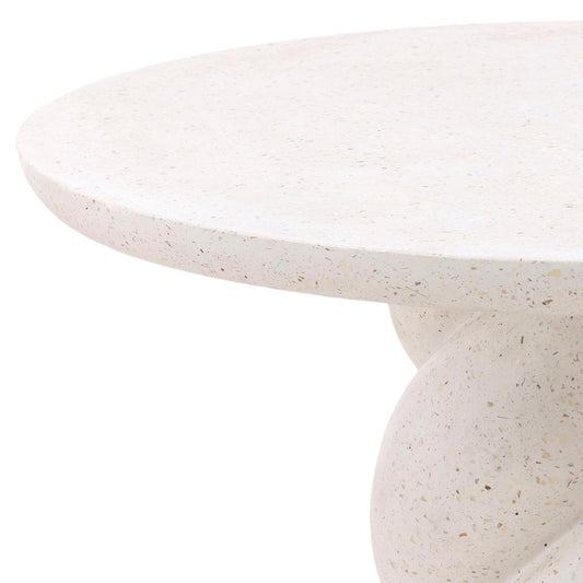 Henry & Mason - Trish 35.25in Round Lightweight Concrete Outdoor Bistro Table in Ivory - DV7303 veiw 2
