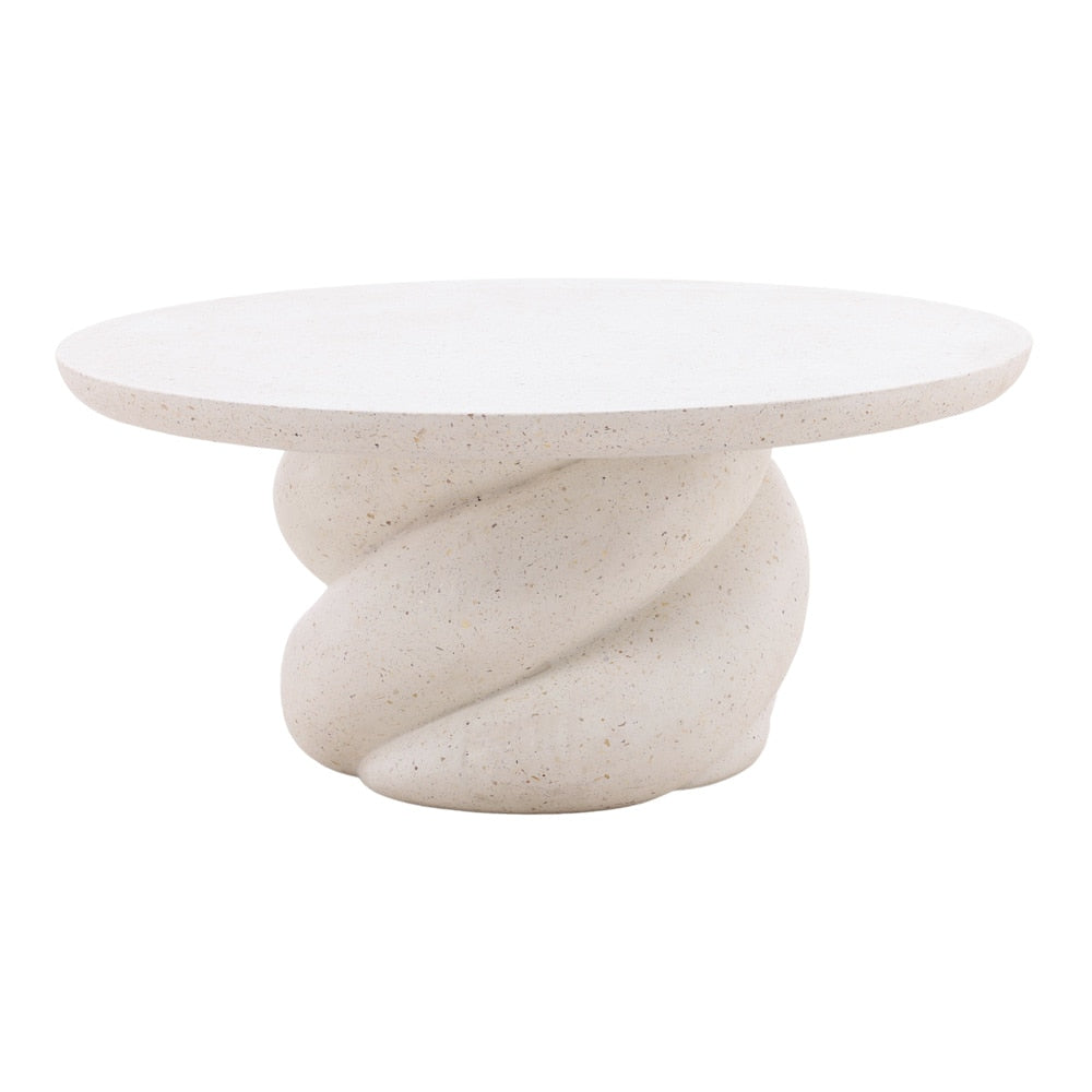 Henry & Mason - Trish 35.25in Round Lightweight Concrete Outdoor Coffee Table in Ivory - DV7304 veiw 1