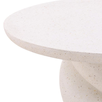 Henry & Mason - Trish 35.25in Round Lightweight Concrete Outdoor Coffee Table in Ivory - DV7304 veiw 2