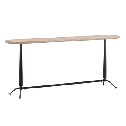 Henry & Mason - Tuscania Natural Oak Wood and Black Iron Console Table - DV7082 veiw 1