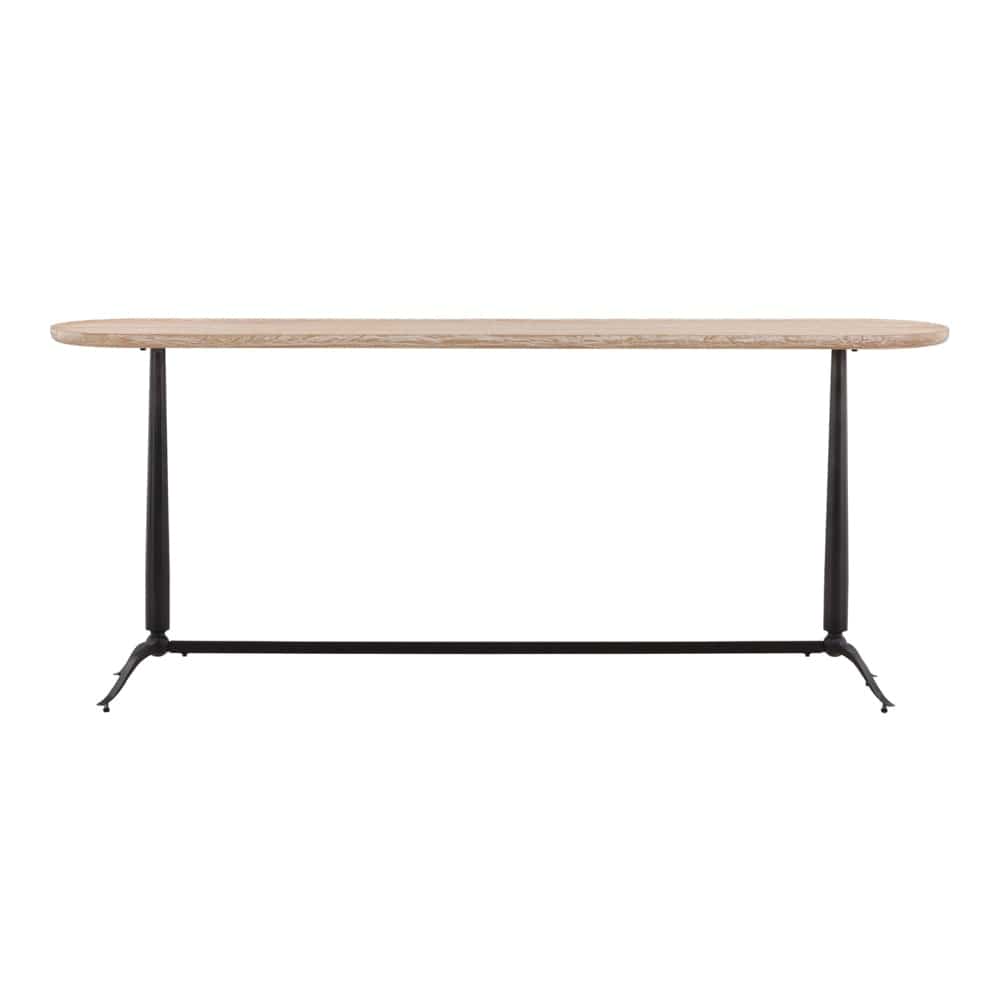 Henry & Mason - Tuscania Natural Oak Wood and Black Iron Console Table - DV7082 veiw 2